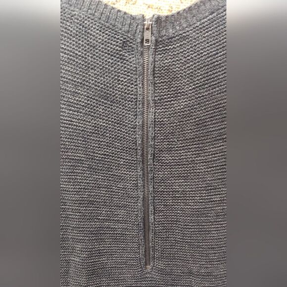 Monk & Lou Zipper Back Cotton Oversized Sweater Sz M Gray - Picture 5 of 11